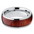 Men's 8mm Tungsten Dome Ring Wood Inlay Comfort-Fit Engagement Wedding Band